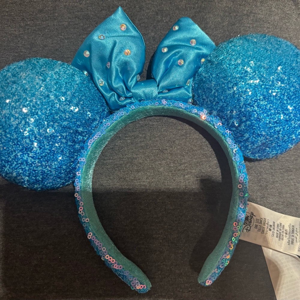 Disney Blue Sequin Minnie Ears Headband